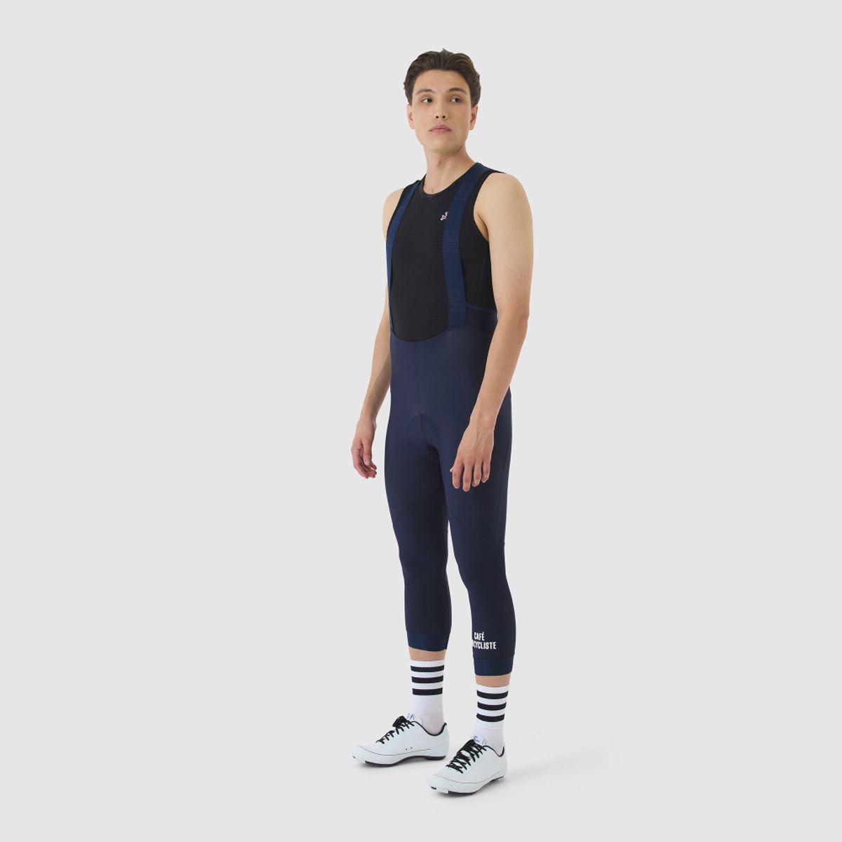 카페 드 사이클리스트(CAFE DU CYCLISTE) 아드리엔 클래식 기모 빕 타이즈 네이비 남성