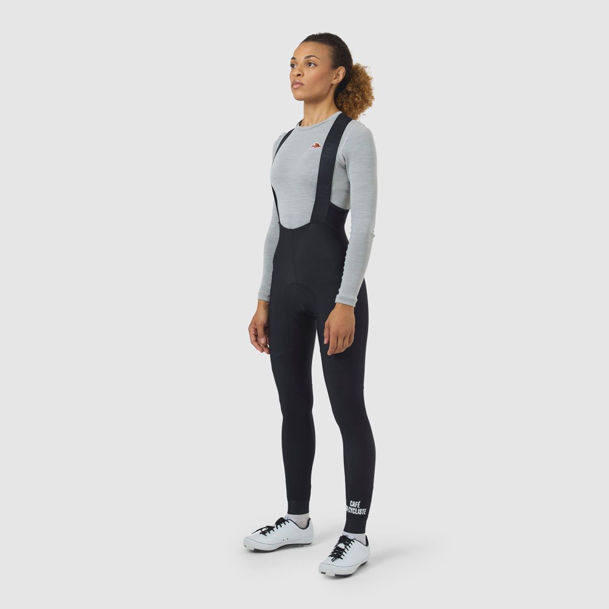 카페 드 사이클리스트(CAFE DU CYCLISTE) 마리 클래식 기모 빕 타이즈 블랙 여성