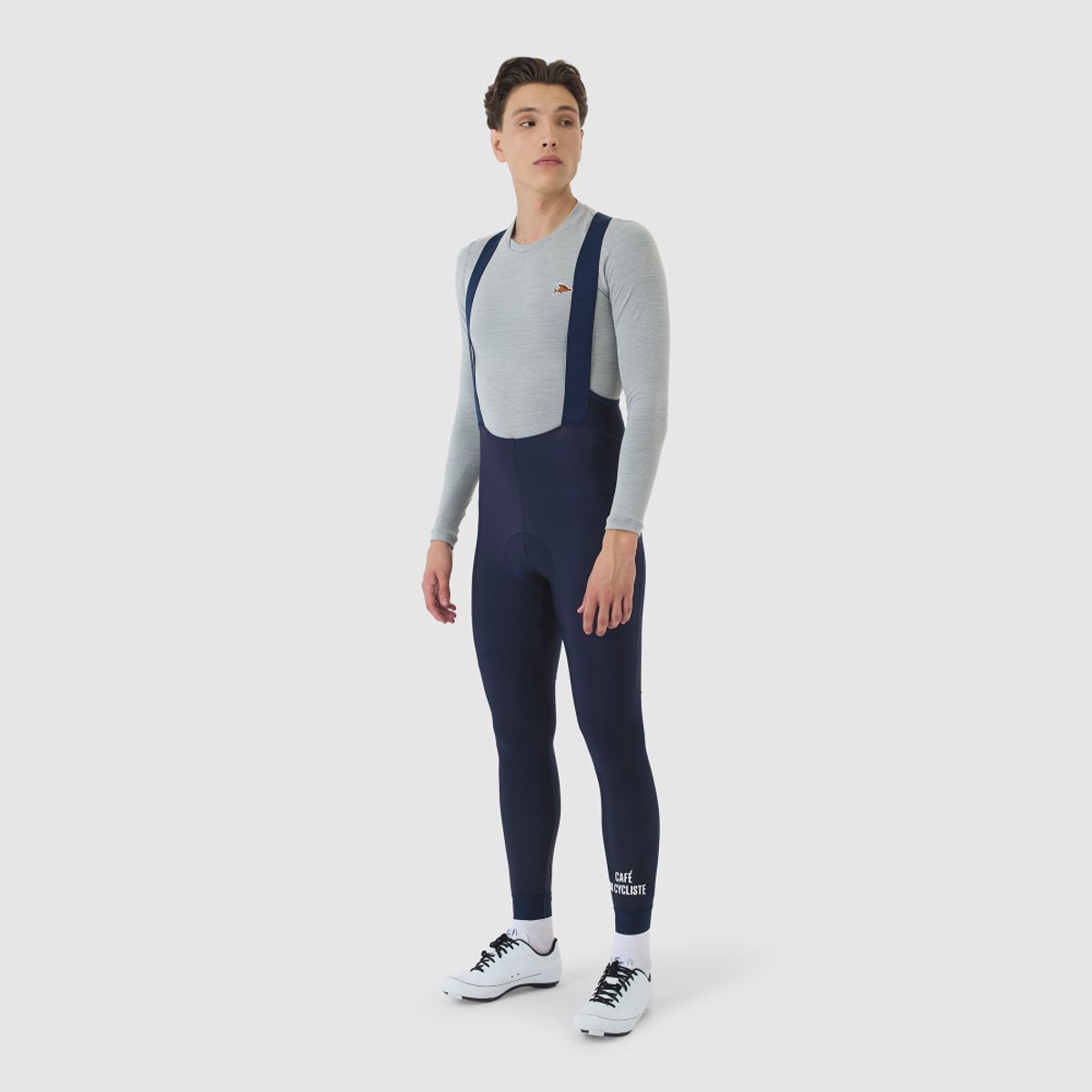 카페 드 사이클리스트(CAFE DU CYCLISTE) 마리 클래식 기모 빕 타이즈 네이비 남성