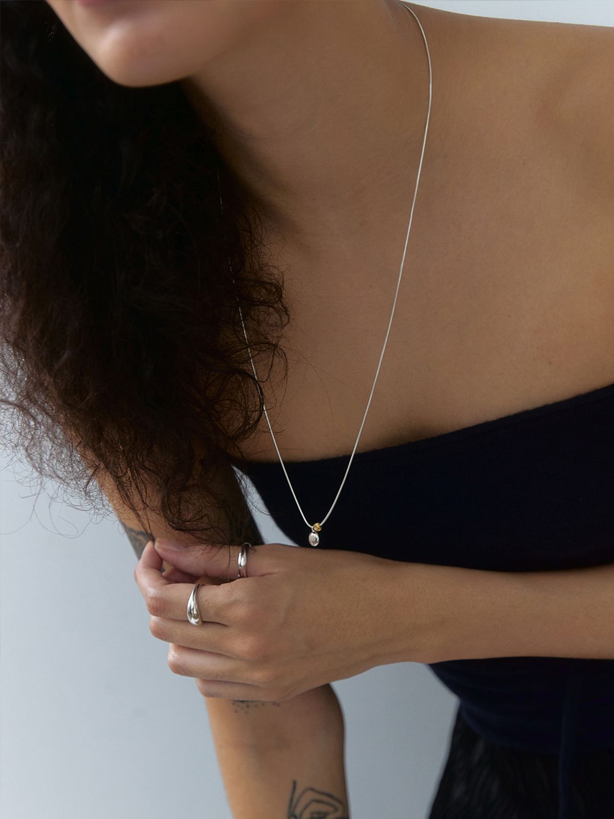 미메시(MIMESI) [925 silver] Combi Ball Necklace (3color)