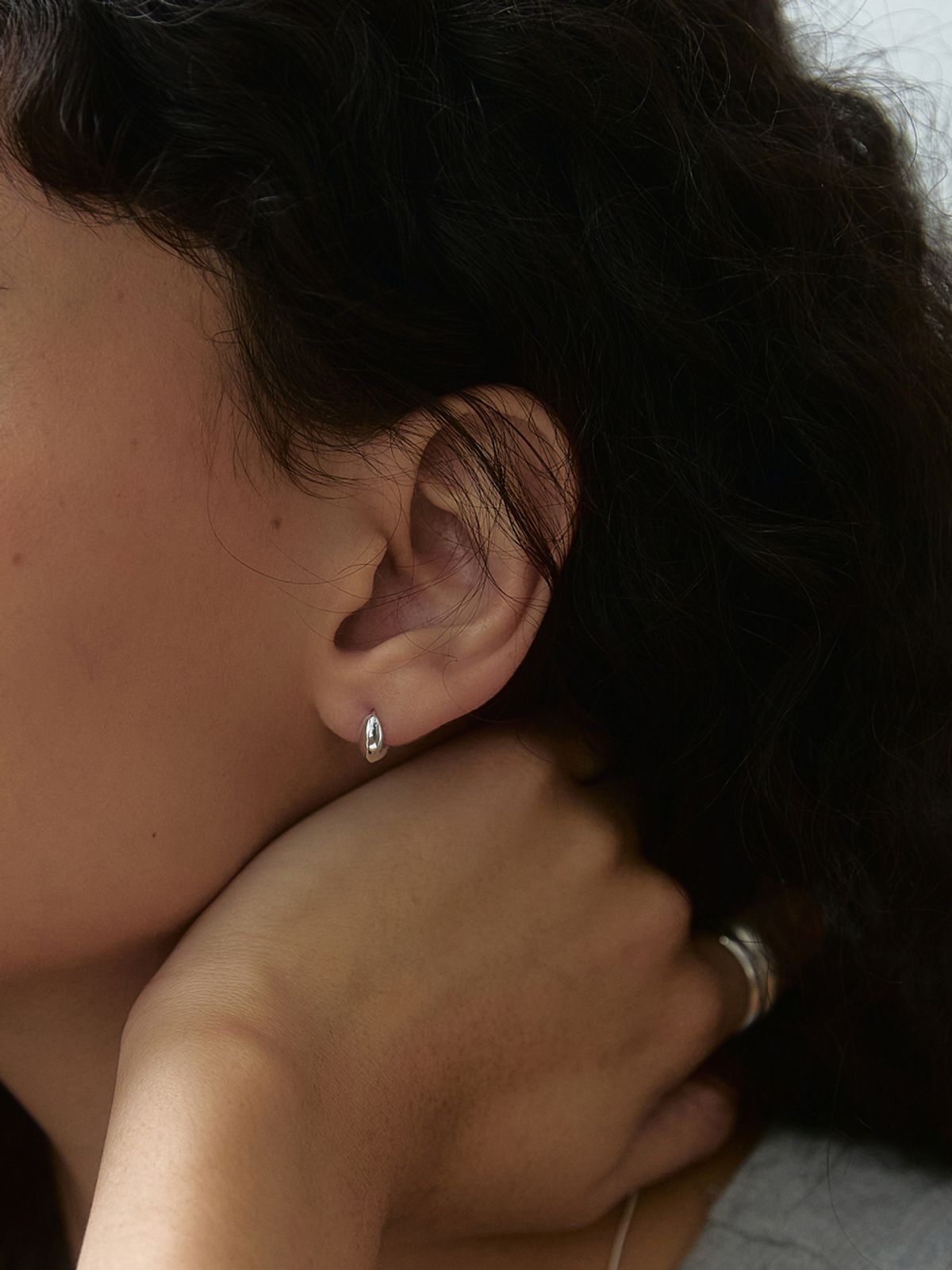 미메시(MIMESI) [925 silver] Mini One Touch Earring (2color)
