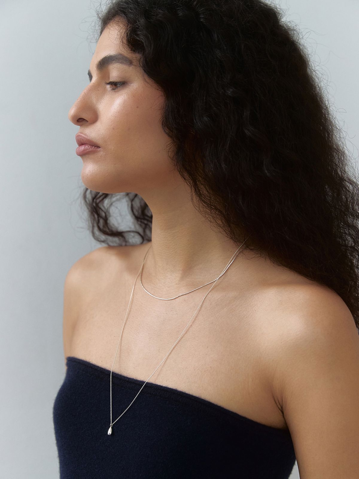 미메시(MIMESI) [925 silver] Tear Drop Necklace