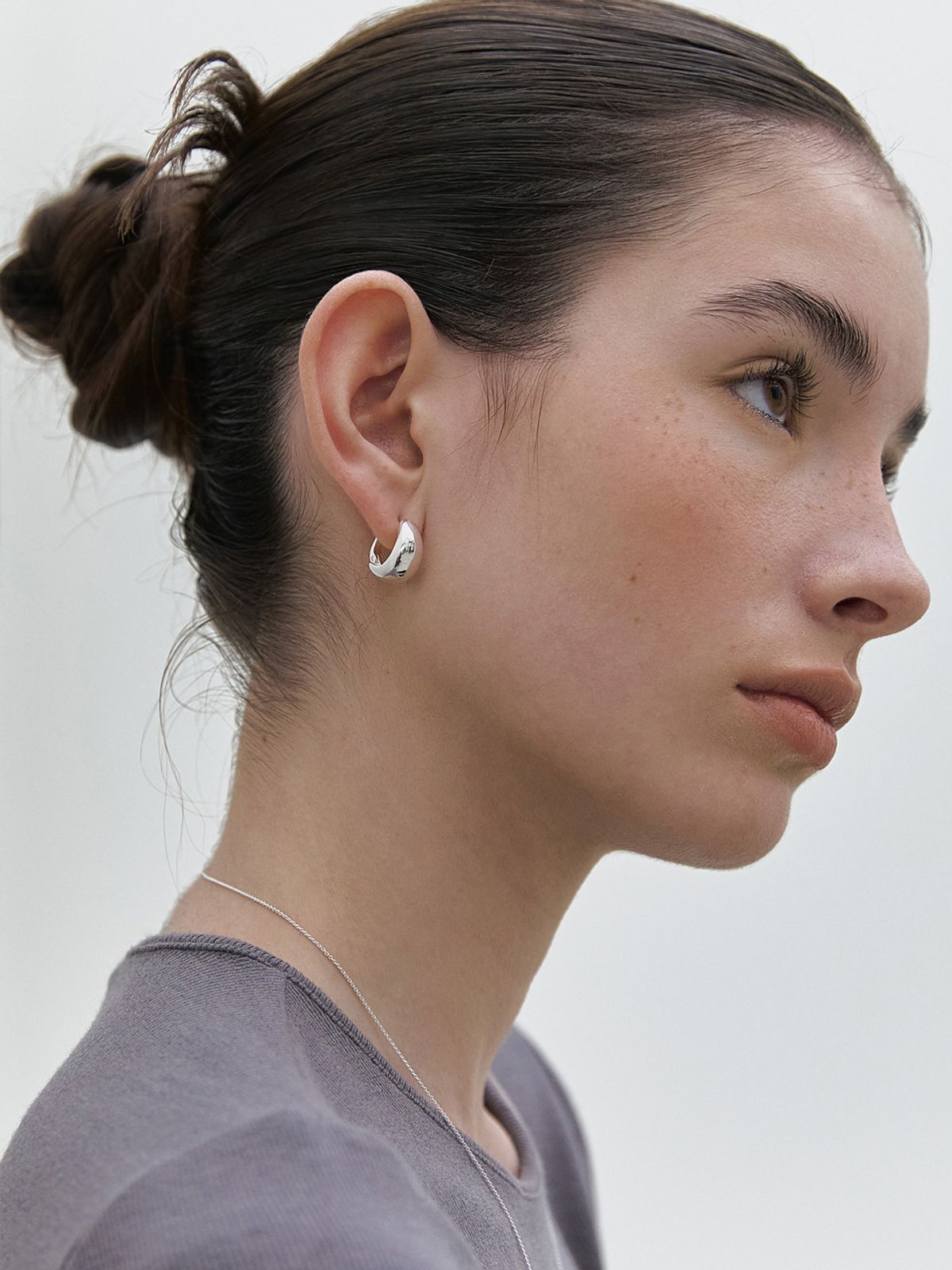 미메시(MIMESI) [925 silver] Bold Curve Clip Earring