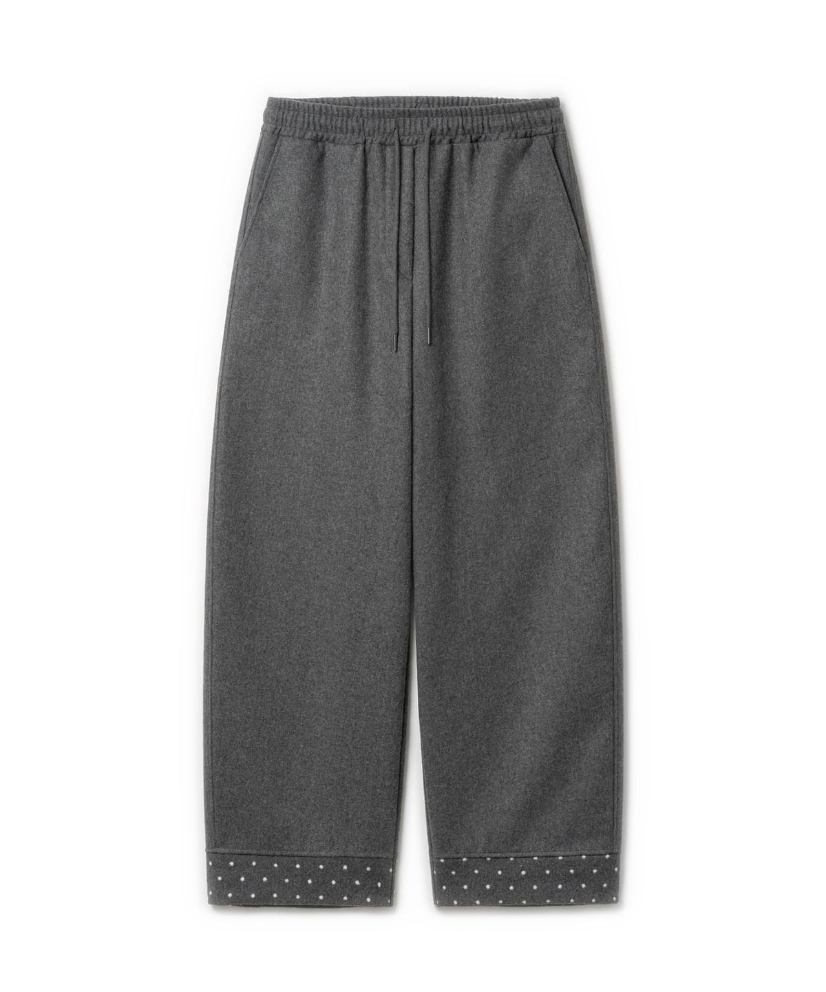 딜레이오프(DELAYOFF) 도트 포인트 와이드 울 밴딩 팬츠 [차콜]