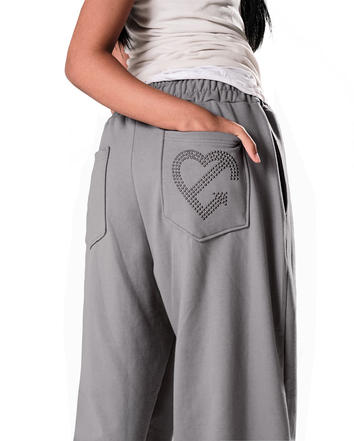 이양(EYANG) NO STRESS HOTFIX SET SWEATPANTS ASH GRAY