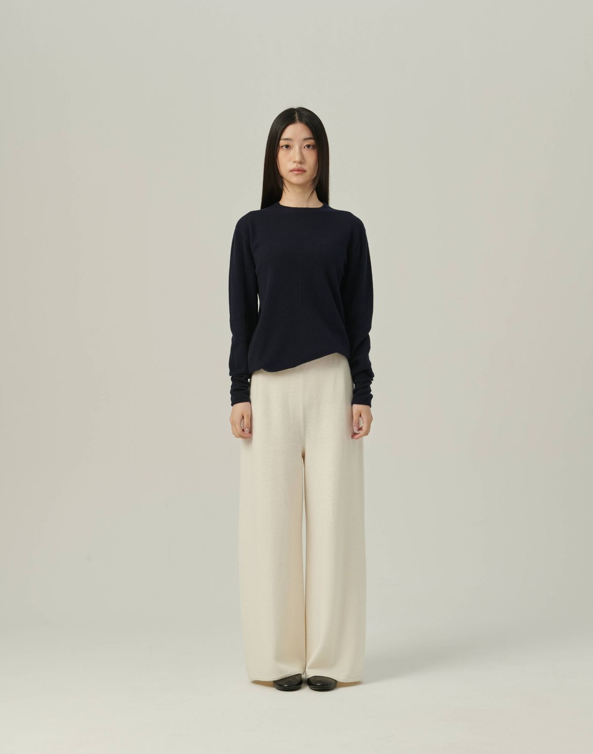 베이스스레드(BASETHREAD) Straight Fit Knit Pants_WHITE