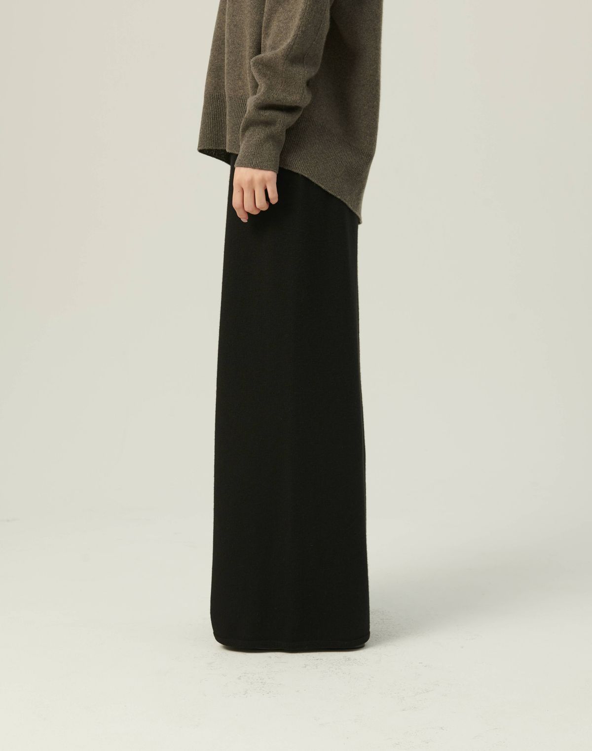 베이스스레드(BASETHREAD) Straight Fit Knit Pants_BLACK