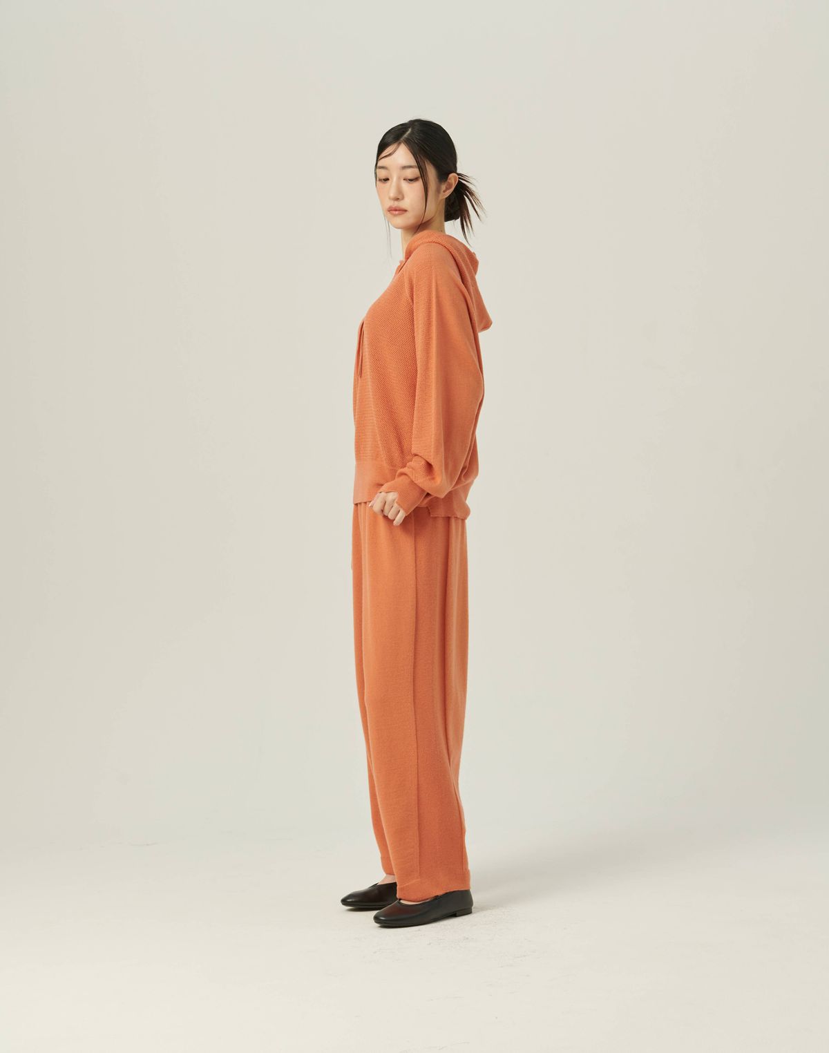 베이스스레드(BASETHREAD) Soft Tapered Wool Knit Pants_ORANGE
