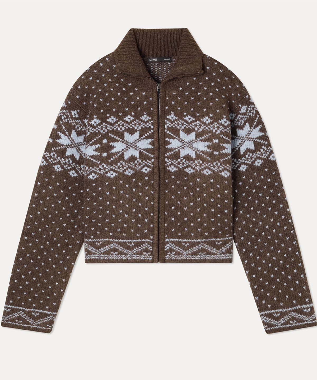 미쏘(MIXXO) 눈꽃 집업 가디건_MIWCKG122T