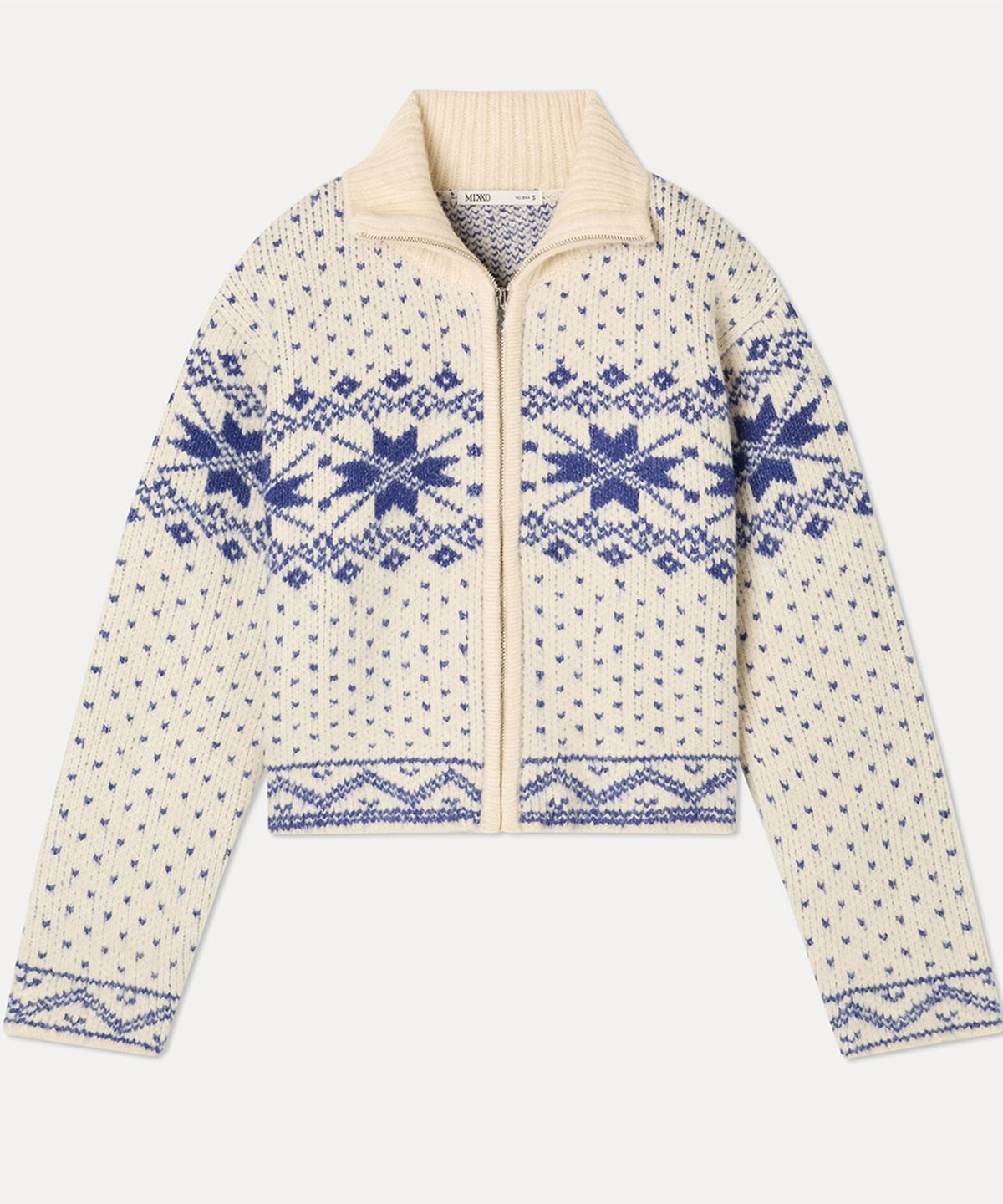 미쏘(MIXXO) 눈꽃 집업 가디건_MIWCKG122T