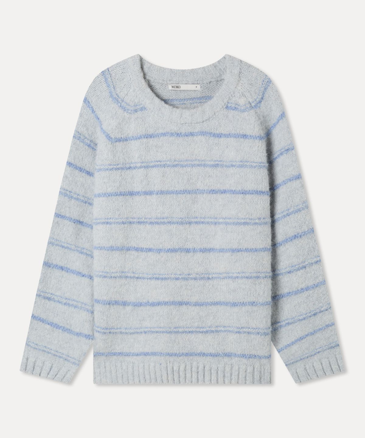 미쏘(MIXXO) 헤어리 오버핏 스트라이프 풀오버 RE KAFV2SSS_MIWKAG15QS