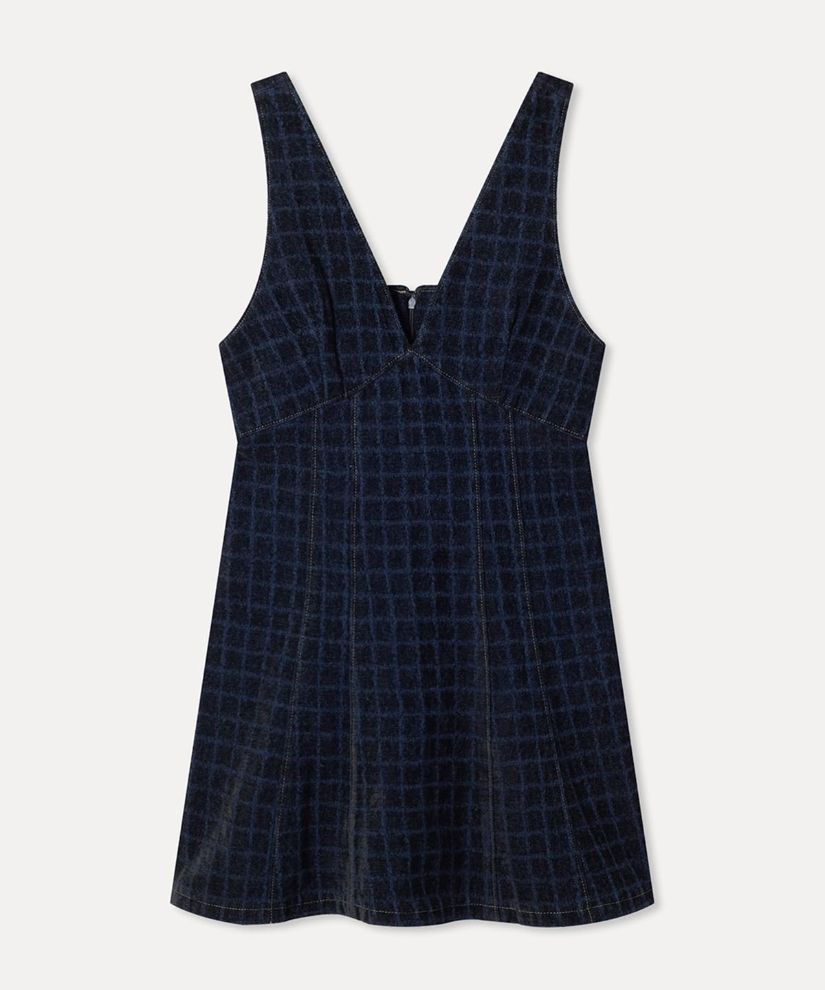 미쏘(MIXXO) 데님 벨벳 원피스_MIWOWG112G