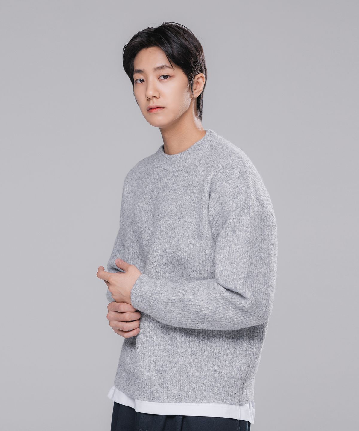 바켄(BAKKEN) 울 하찌 클래식 니트 BK8943_그레이