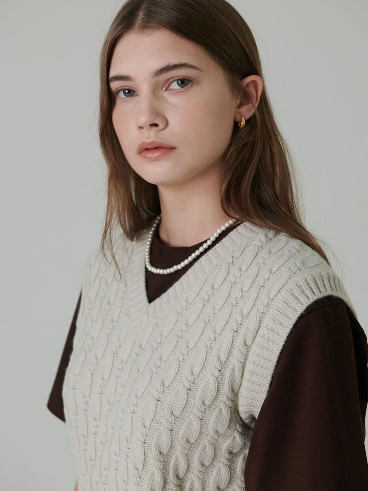 멜릿(MELLETT) 스텔라 니트 베스트 _Grey beige