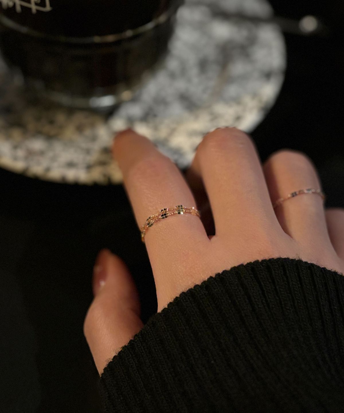 엘렌쥬얼리(HELENE JEWELRY) 14K 네잎클로버 체인 금 반지