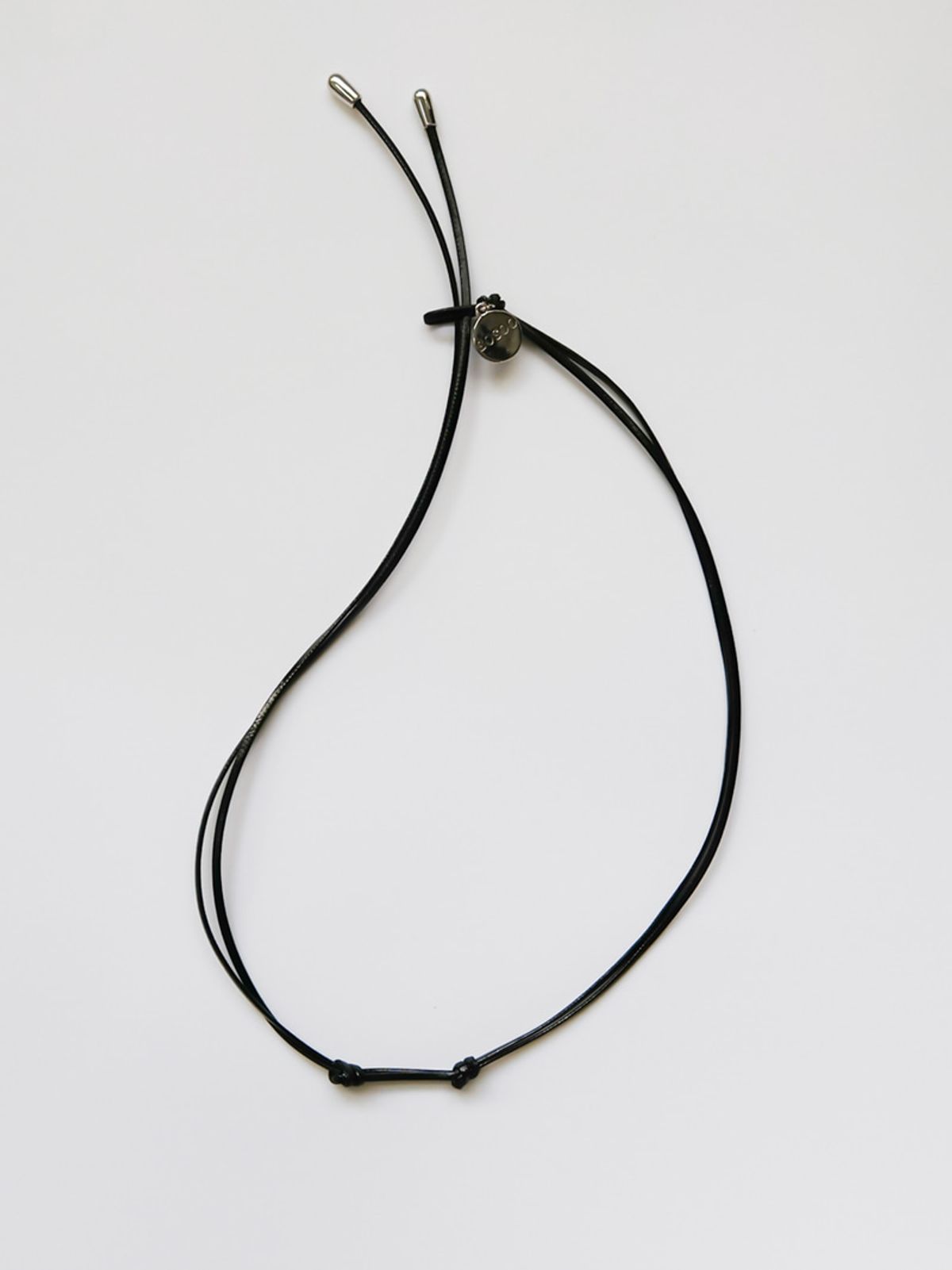 소수(SOSOO) Lether Knot Two Way Necklace [Black]