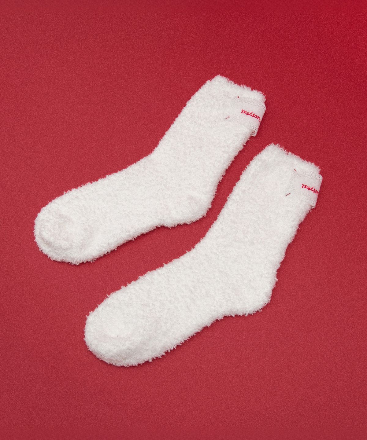 로라로라(ROLAROLA) LACE LABEL FLEECE SOCKS WHITE