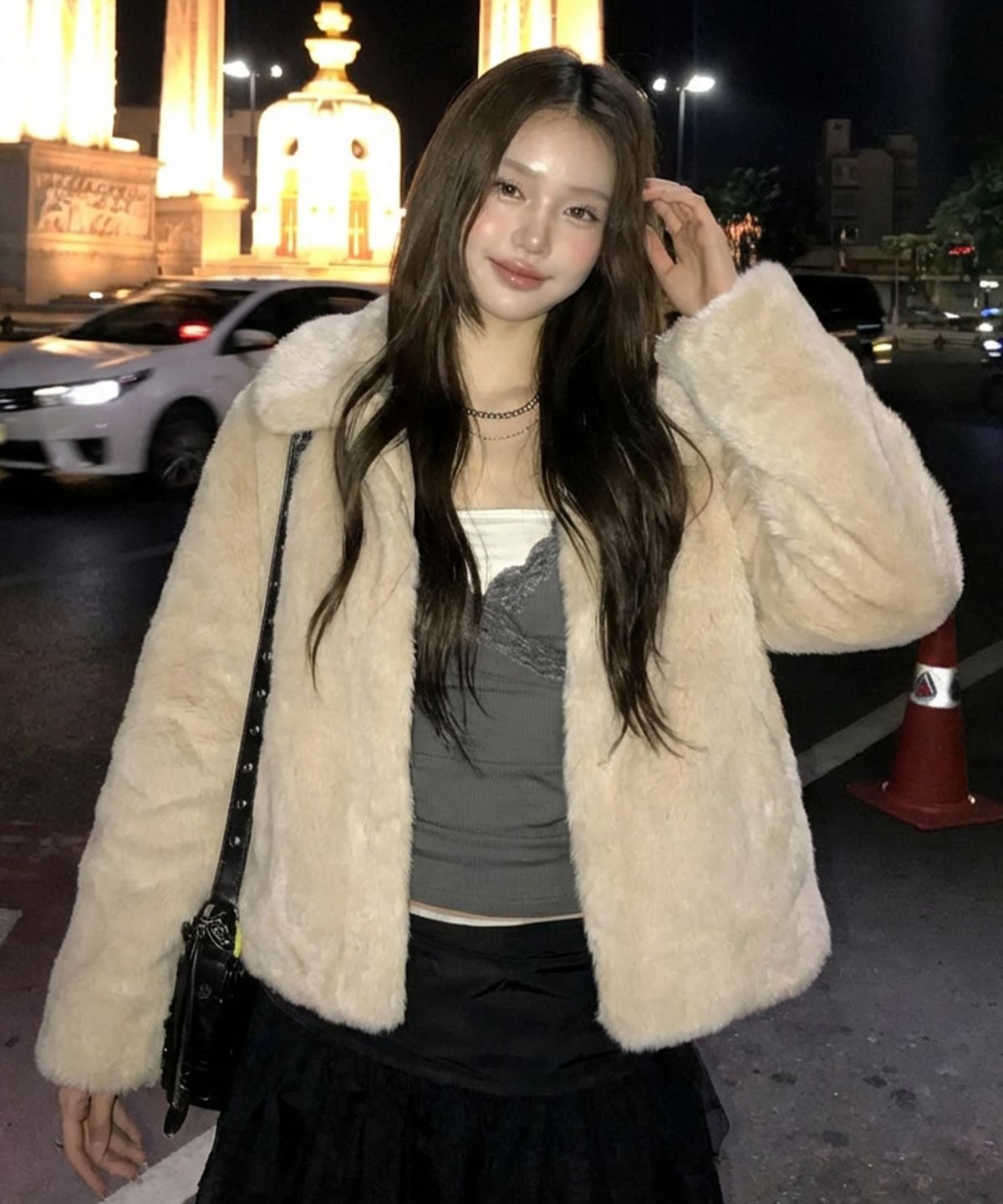 마인드브릿지 우먼(MIND BRIDGE WOMEN) [ON][W]카라넥 퍼 자켓