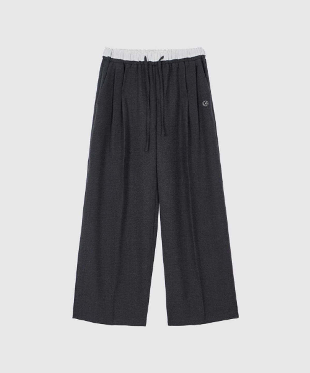 헤인트(HAINT) BAY RELAXED WIDE SLACKS_CHARCOAL