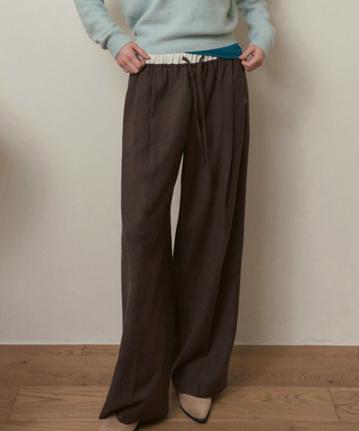 헤인트(HAINT) BAY RELAXED WIDE SLACKS_BROWN