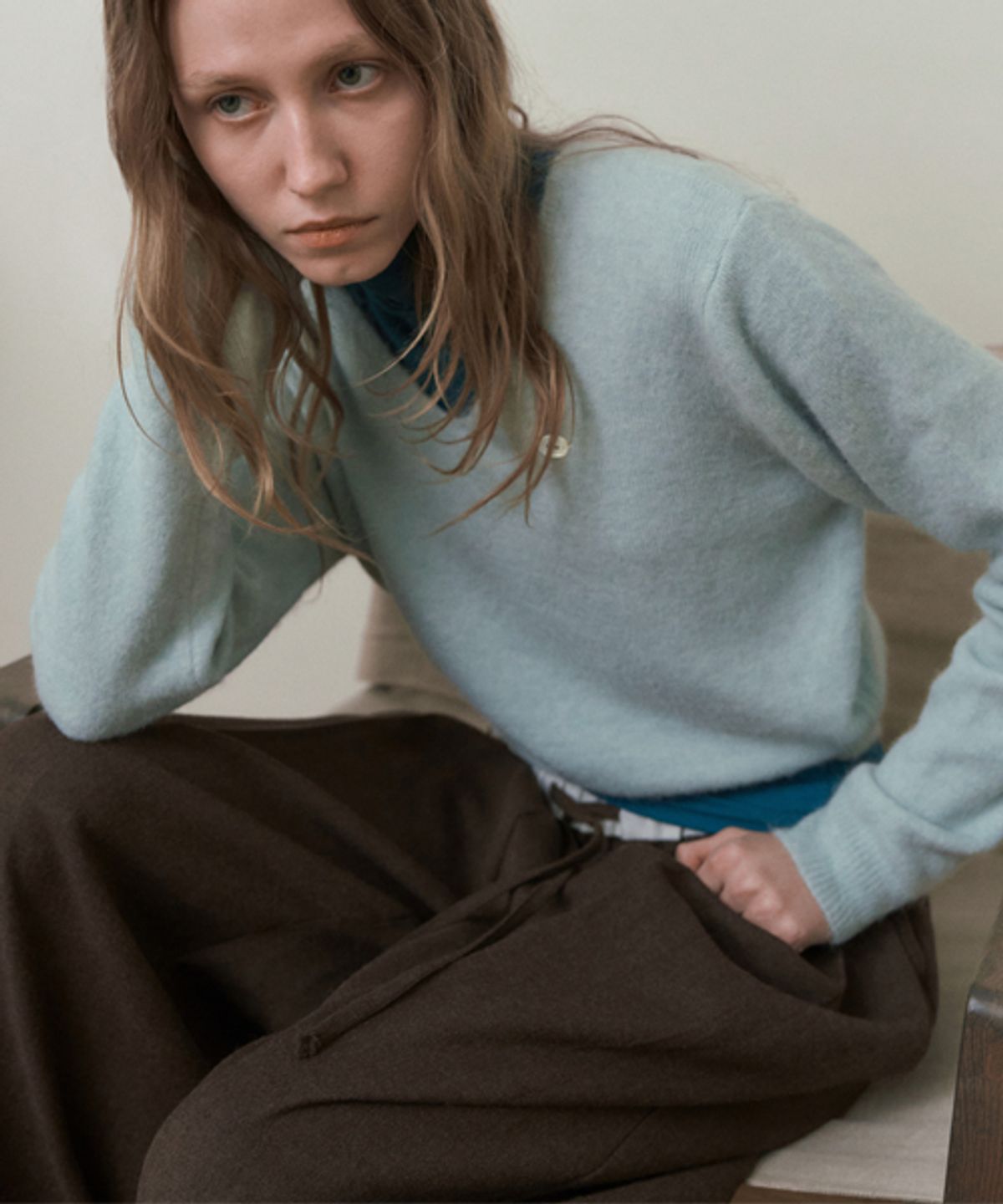 헤인트(HAINT) BAY RELAXED WIDE SLACKS_BROWN