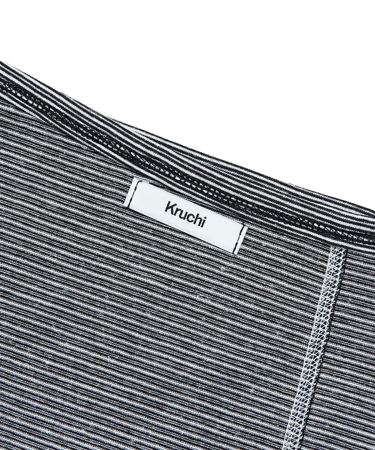 크루치(KRUCHI) Stripe Wrap SHORT SKIRT (BLACK) WOMENS