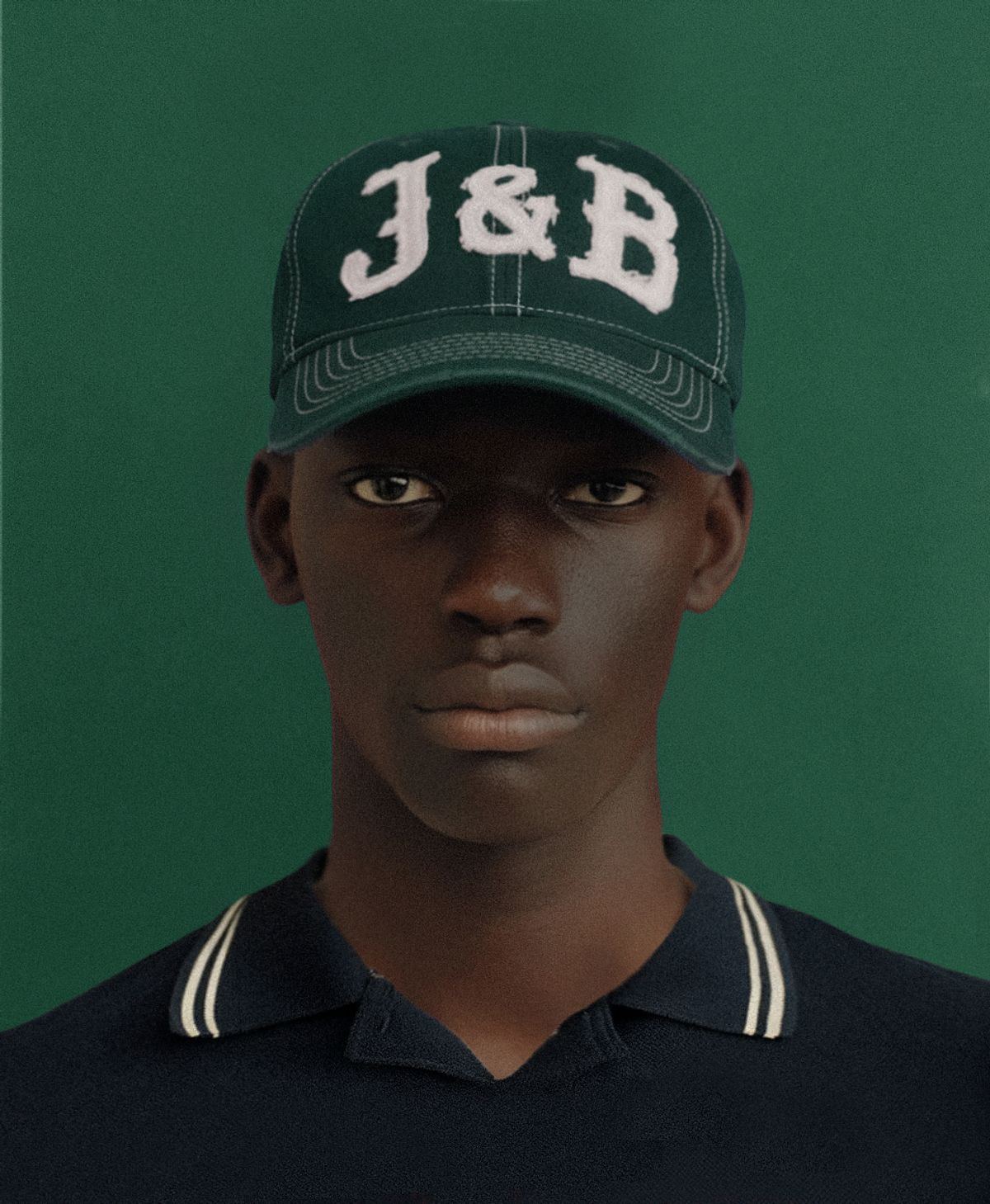 재즈앤바(JAZZ&BAR) 6P Distressed Applique J&B Cap (Vintage Green)