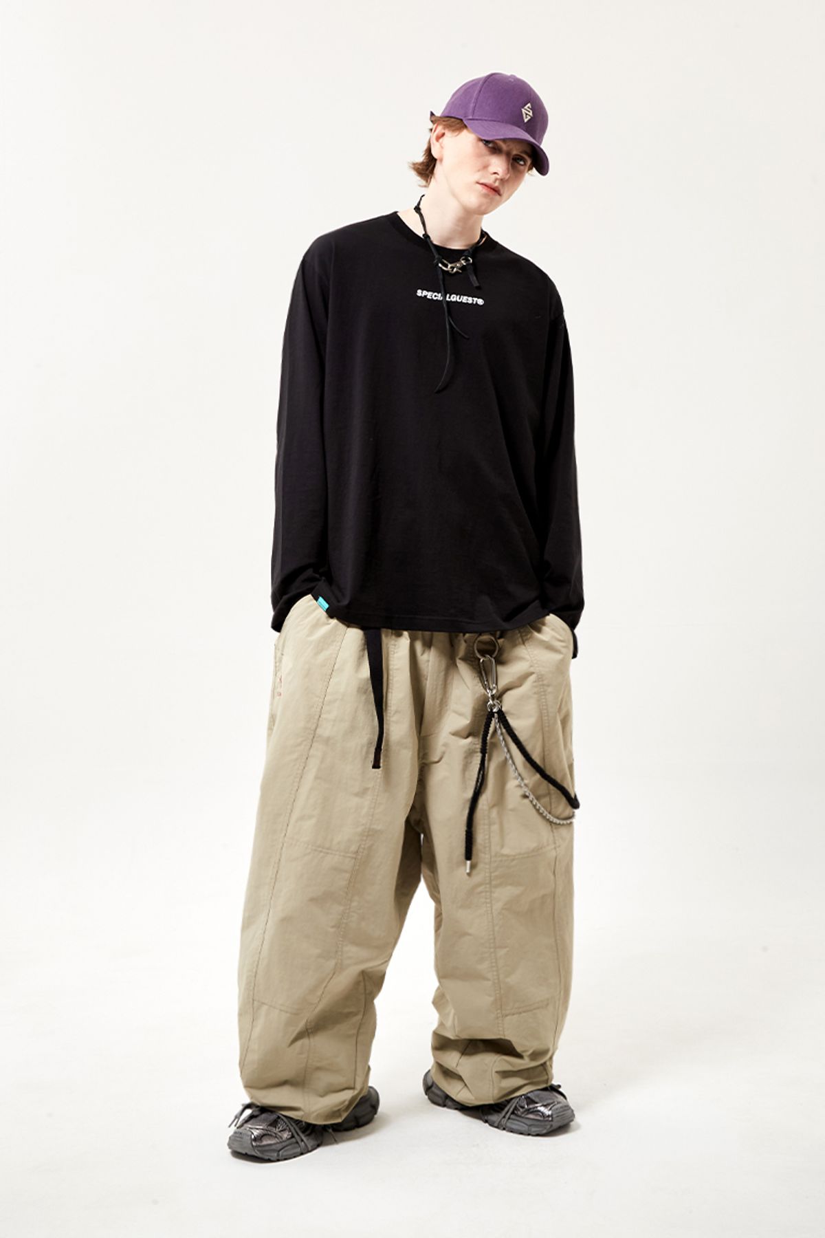 스페셜게스트(SPECIAL GUEST) V2 ALTEREGO MERCERIZED L/S TEE (Black)