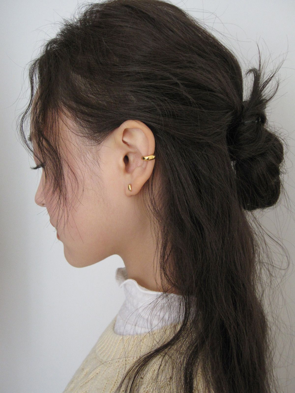 둥그런(DUNGEUREON) [925 Silver] Fave Bold Earcuff (Gold)