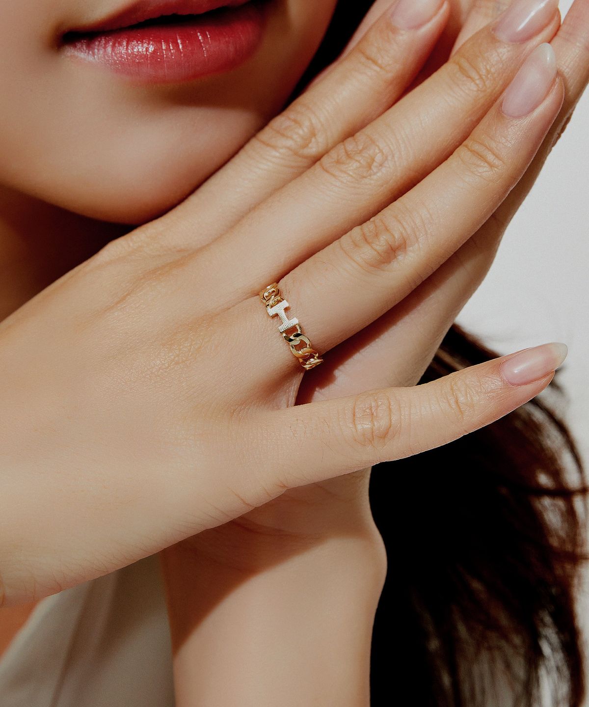 엘렌쥬얼리(HELENE JEWELRY) 14K 이니셜 H 볼드 링 반지