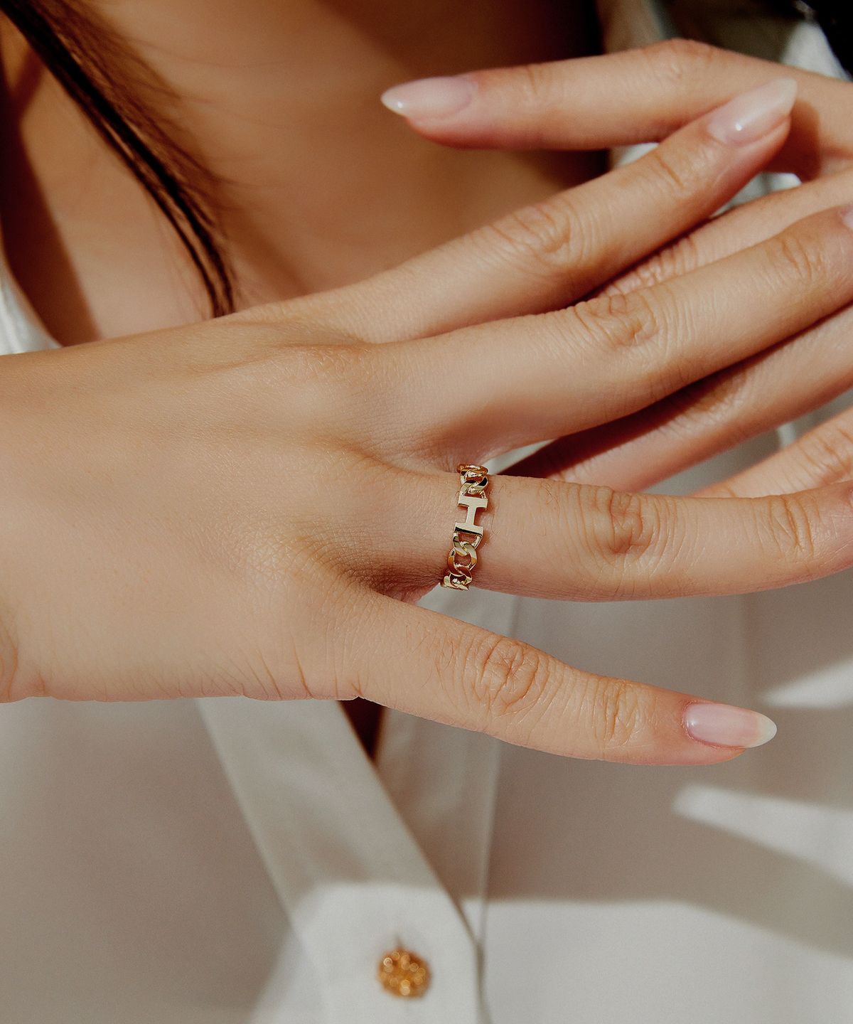 엘렌쥬얼리(HELENE JEWELRY) 14K 이니셜 H 볼드 링 반지