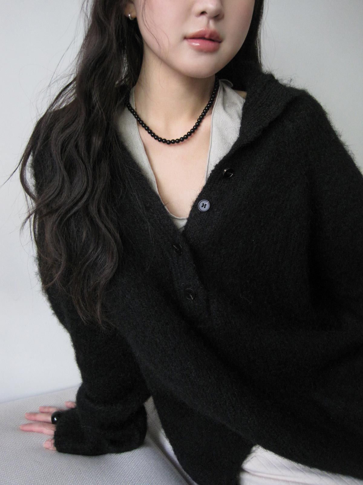 둥그런(DUNGEUREON) [925 Silver] Onyx Necklace (3 size)