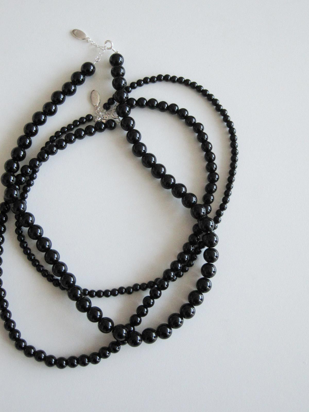 둥그런(DUNGEUREON) [925 Silver] Onyx Necklace (3 size)