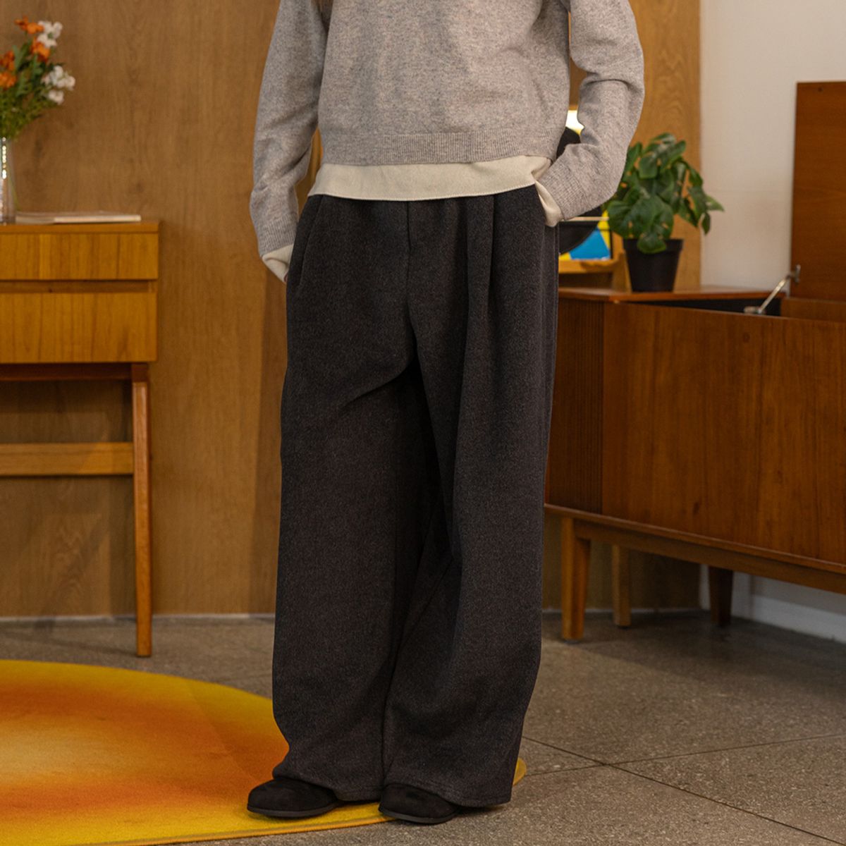 던드롭(DUNDROP) DD_Winter loose casual pants_2color