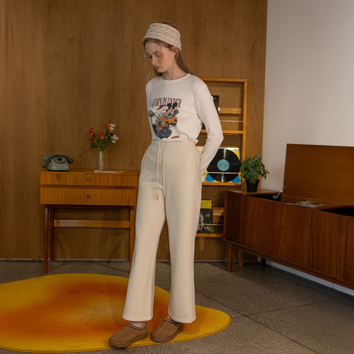 던드롭(DUNDROP) DD_Drawstring slim-fit casual pants_2color