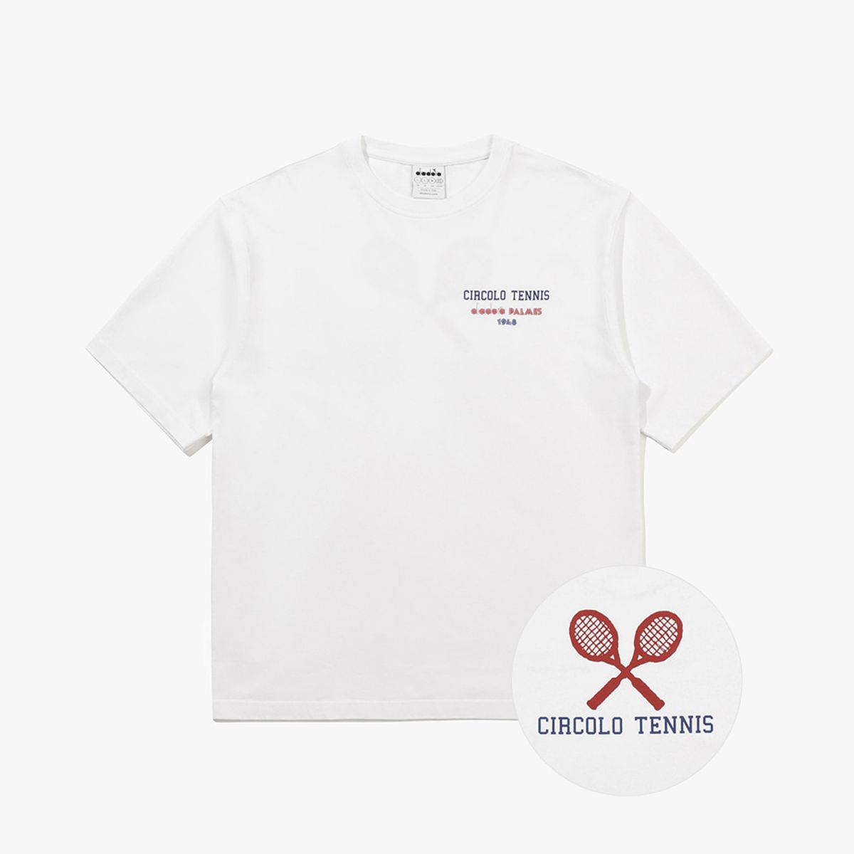 디아도라(diadora) [DIADORA by PALMES] 레거시 반팔 티셔츠 2 WHITE