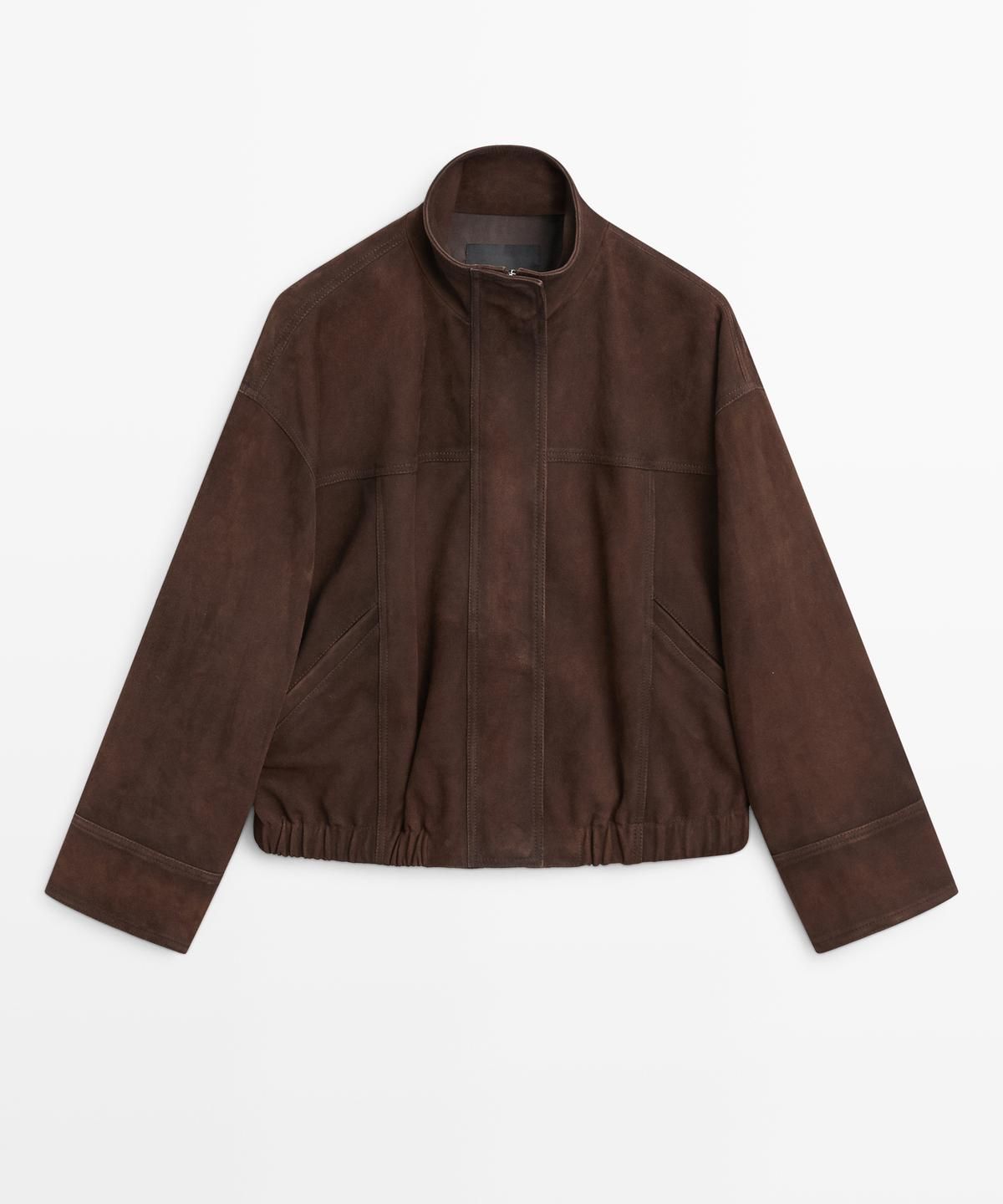 마시모두띠(MASSIMO DUTTI) 스웨이드 레더 봄버 자켓