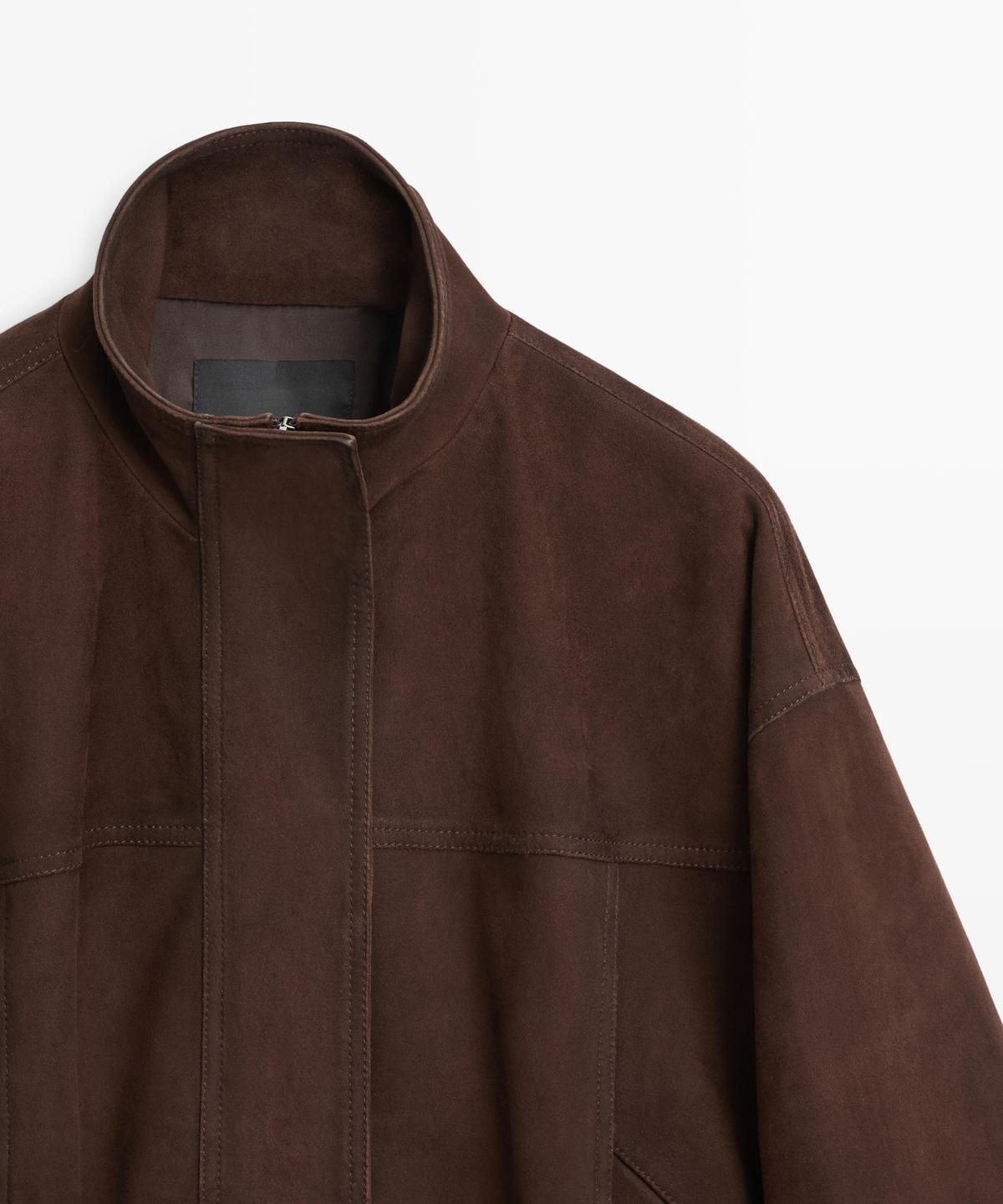 마시모두띠(MASSIMO DUTTI) 스웨이드 레더 봄버 자켓