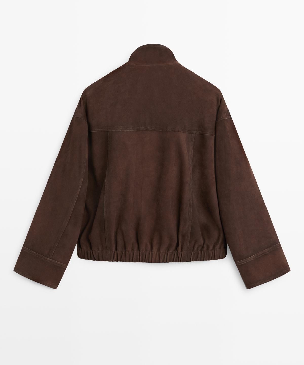 마시모두띠(MASSIMO DUTTI) 스웨이드 레더 봄버 자켓