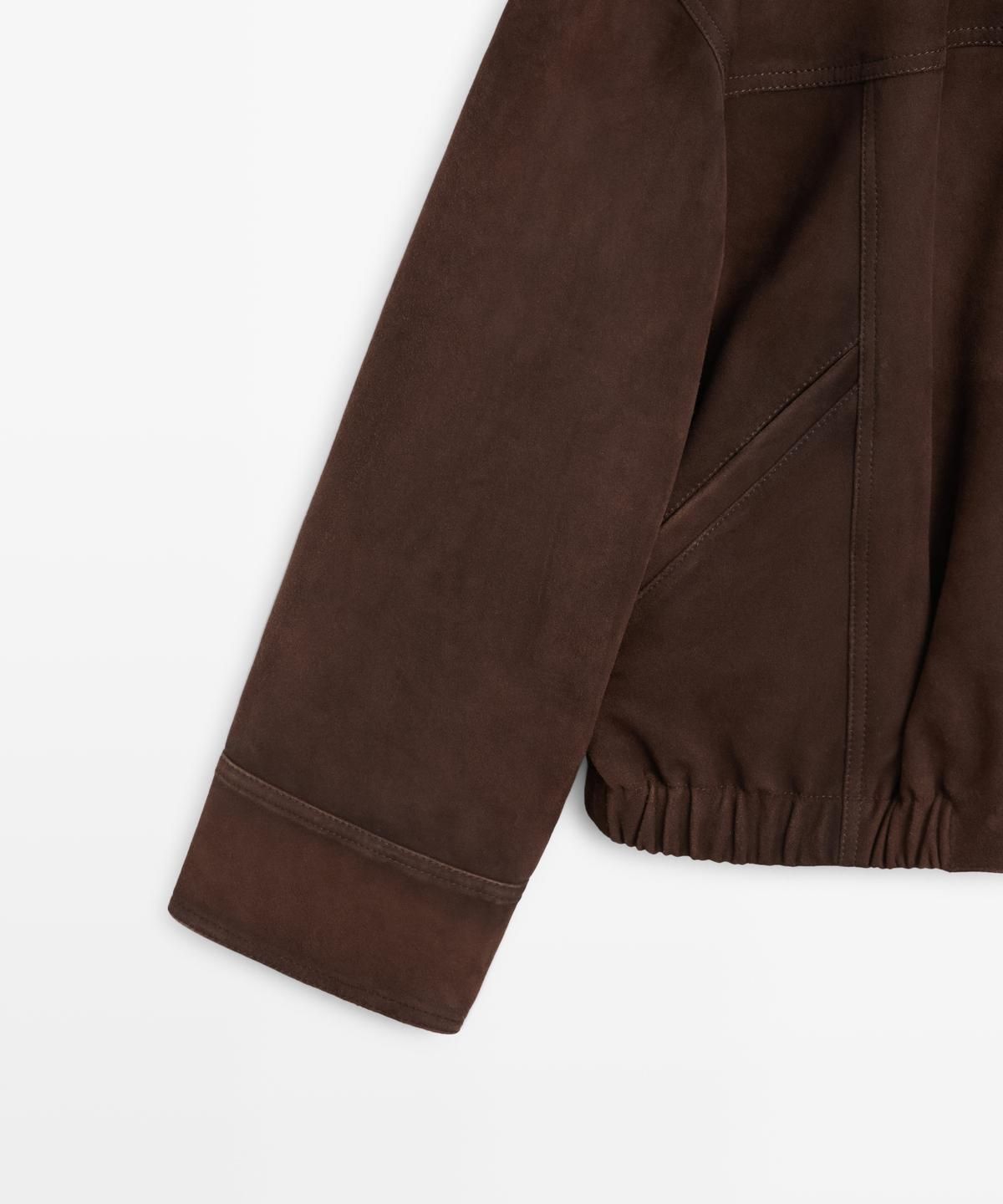마시모두띠(MASSIMO DUTTI) 스웨이드 레더 봄버 자켓