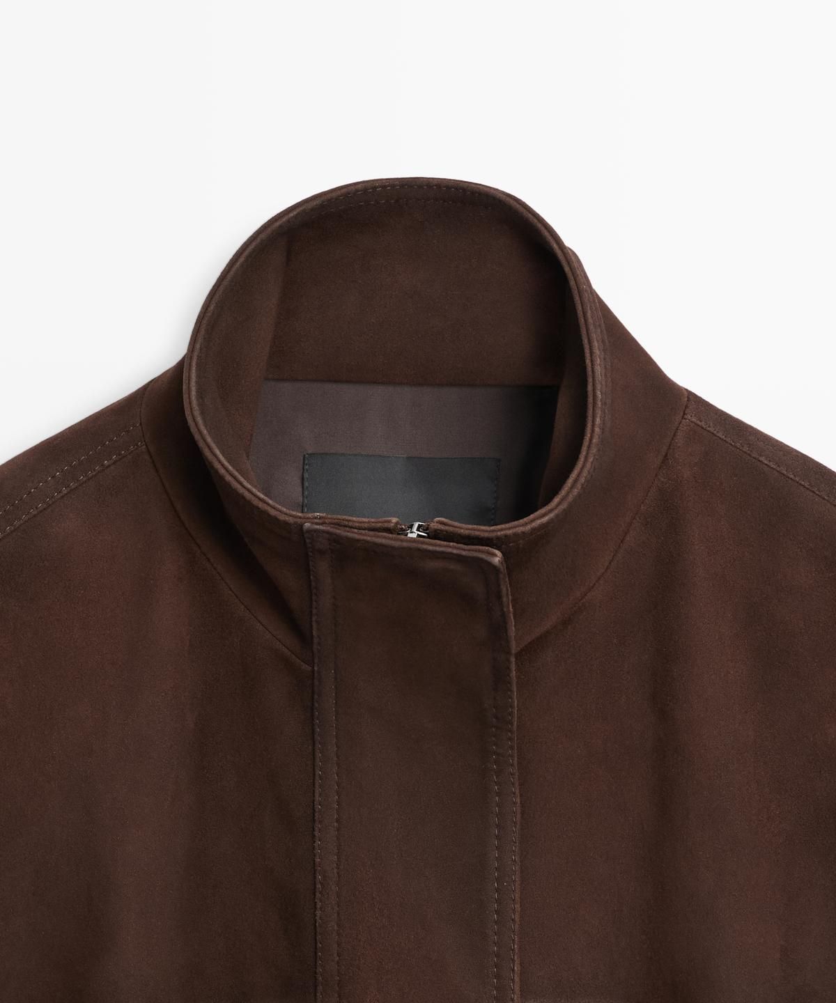마시모두띠(MASSIMO DUTTI) 스웨이드 레더 봄버 자켓