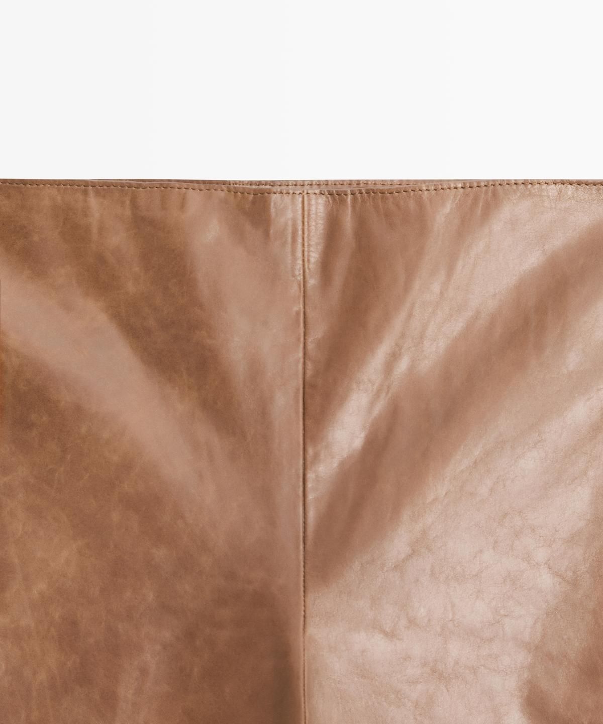 마시모두띠(MASSIMO DUTTI) 나파 레더 벨보텀 팬츠