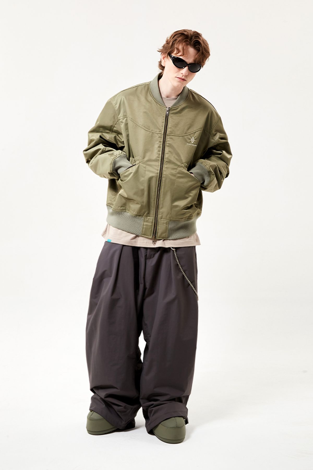 스페셜게스트(SPECIAL GUEST) EASY BURSTLINE BOMBER JACKET (Grey Green)