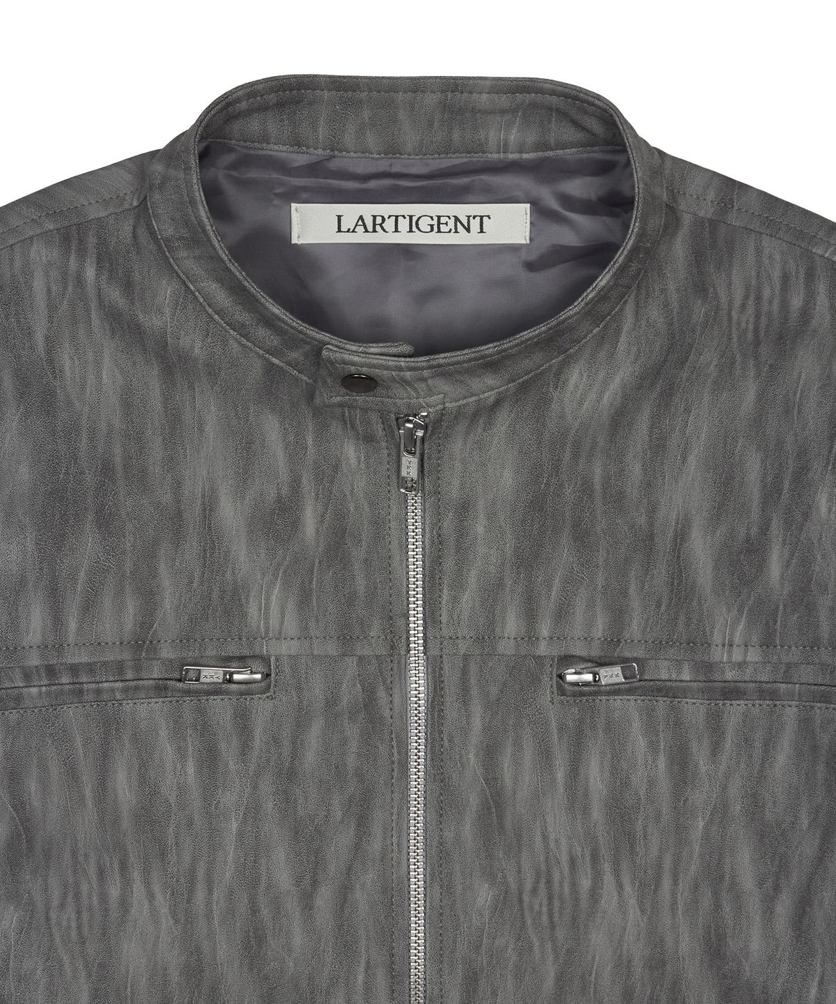 라티젠(LARTIGENT) L20 CUTTING LEATHER JACKET(GRAY)