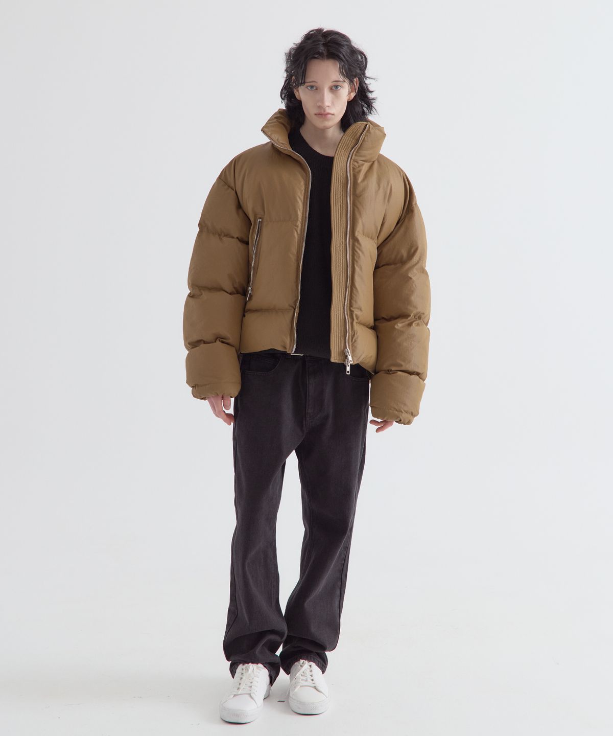 이지오(EZIO) Coen High Neck Short Padding_Brown