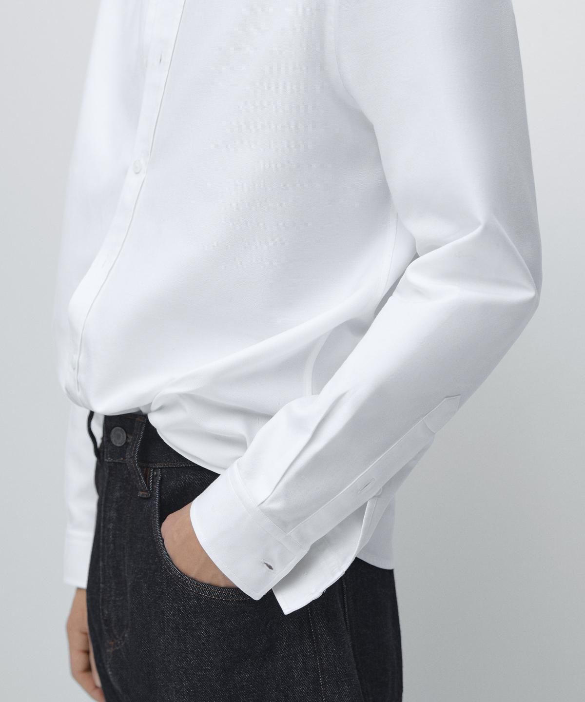 마시모두띠(MASSIMO DUTTI) 100% 코튼 레귤러 핏 옥스퍼드 셔츠