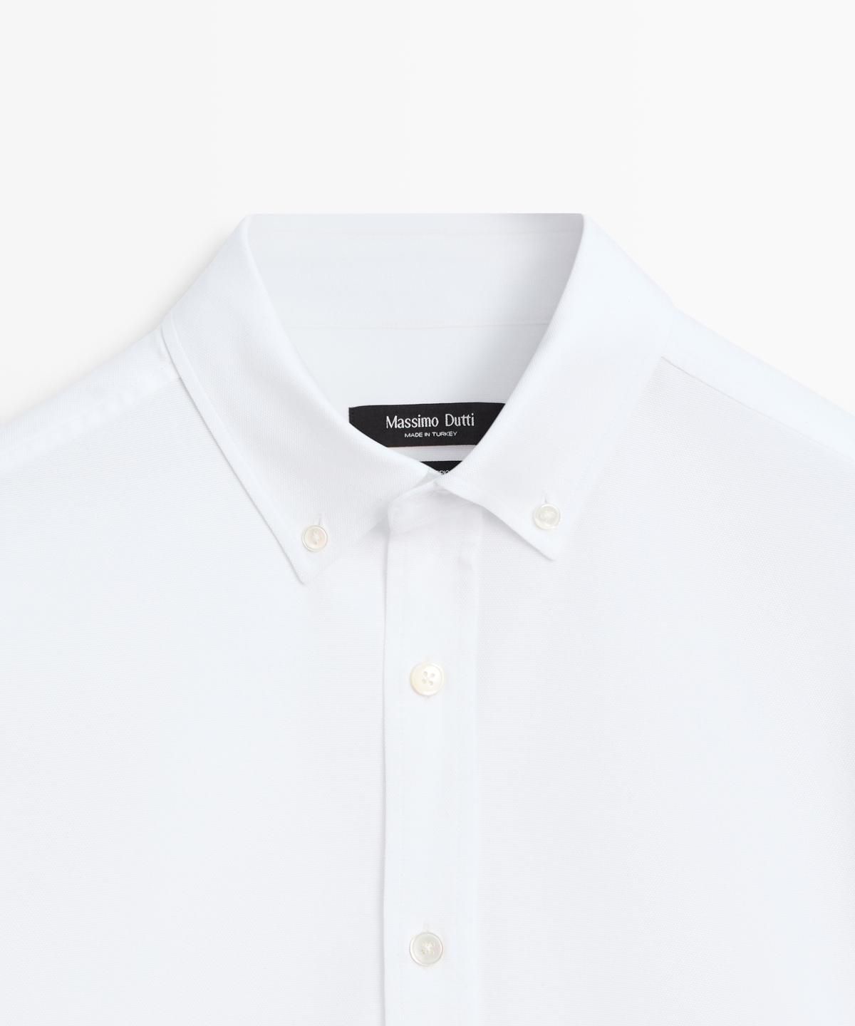 마시모두띠(MASSIMO DUTTI) 100% 코튼 레귤러 핏 옥스퍼드 셔츠