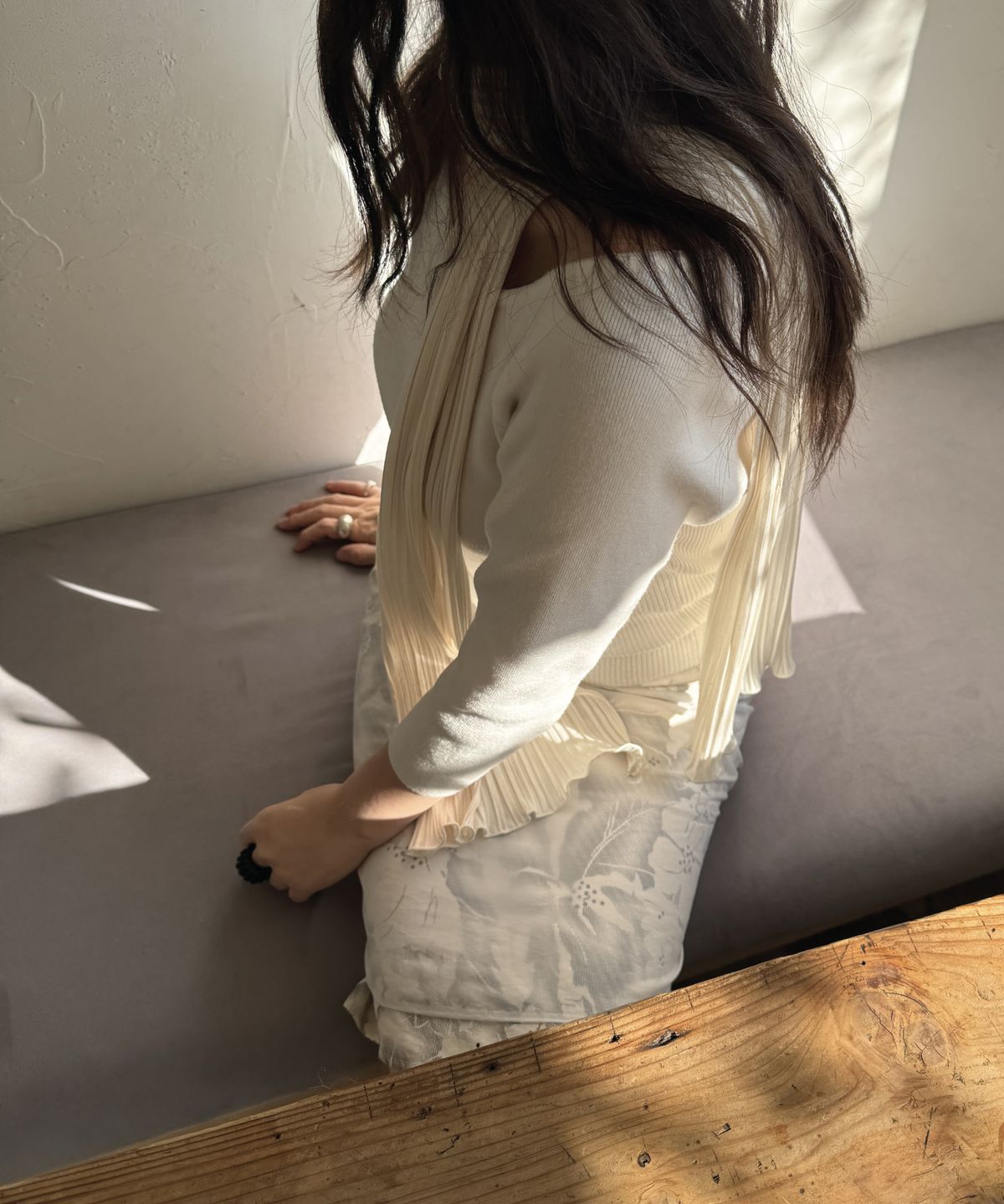 코지모지(COSYMOSY) 데니쉬 스카프  - 아이보리
