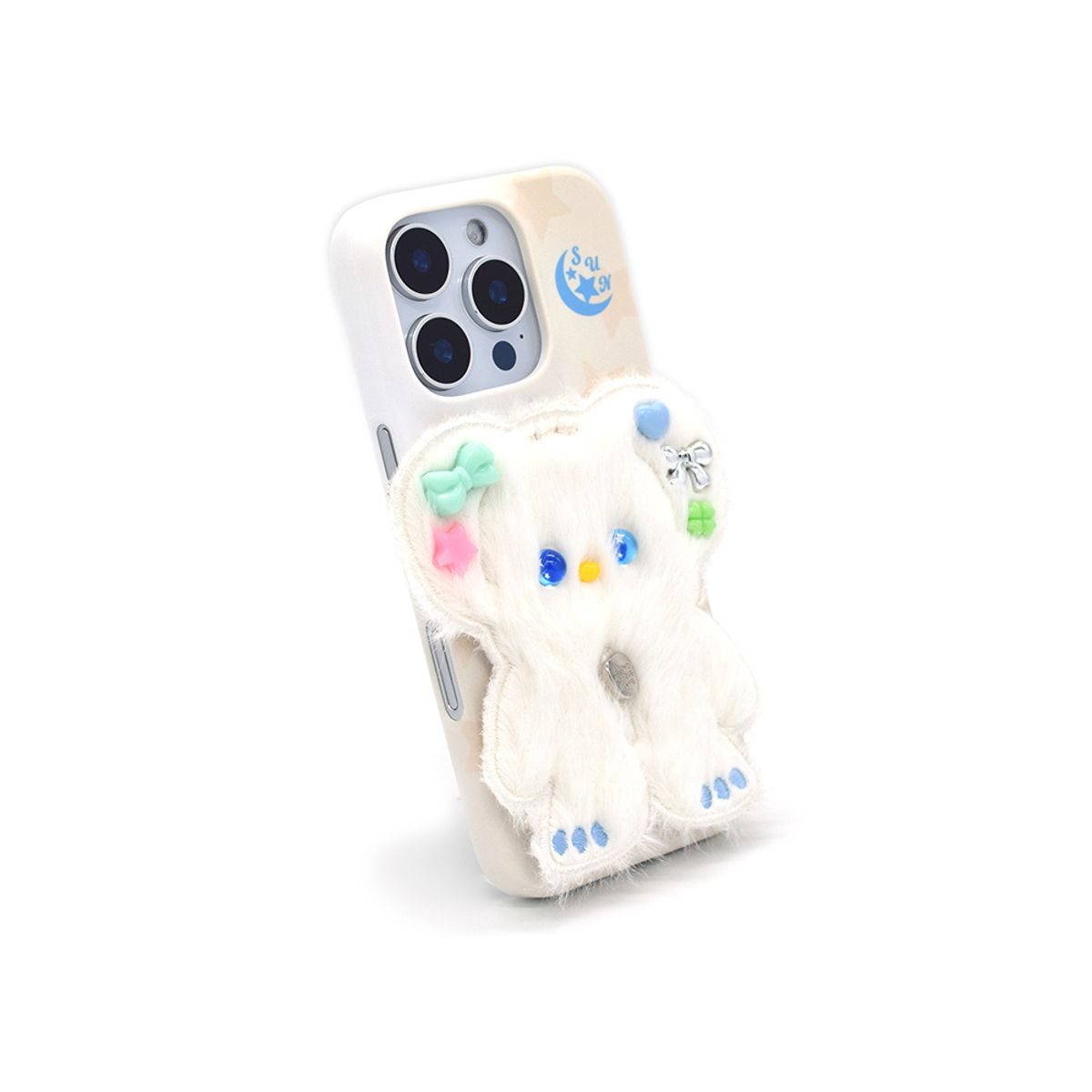 세컨드유니크네임(SECOND UNIQUE NAME) SUN CASE BEADS BEAR WHITE CREAM