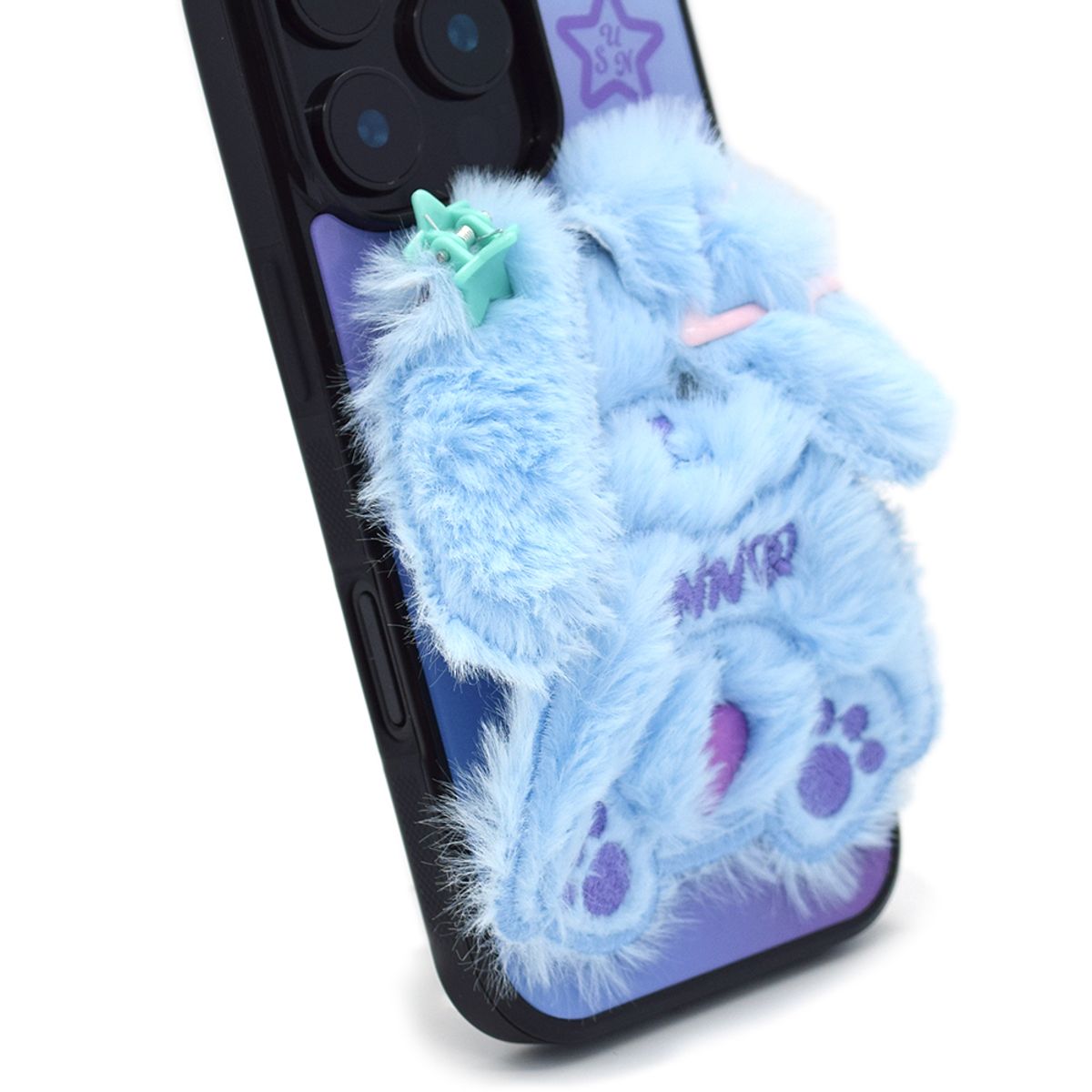 세컨드유니크네임(SECOND UNIQUE NAME) SUN CASE SHY RABBIT LIGHT BLUE (GLOSSY BLACK)